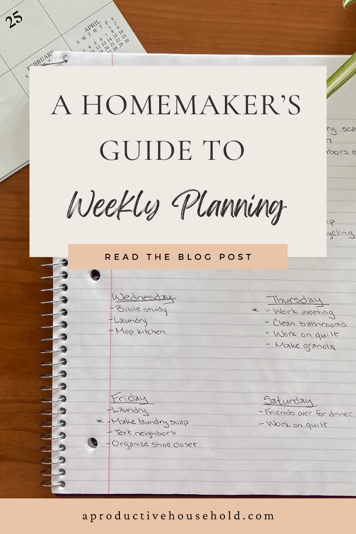 a homemaker's guide to weekly planning pinterest