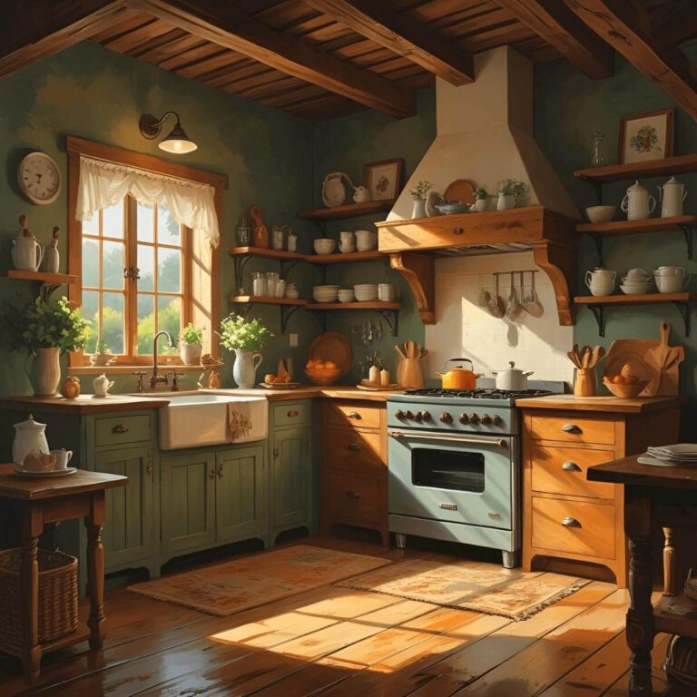 beautiful kitchen with sunlight streaming through the window