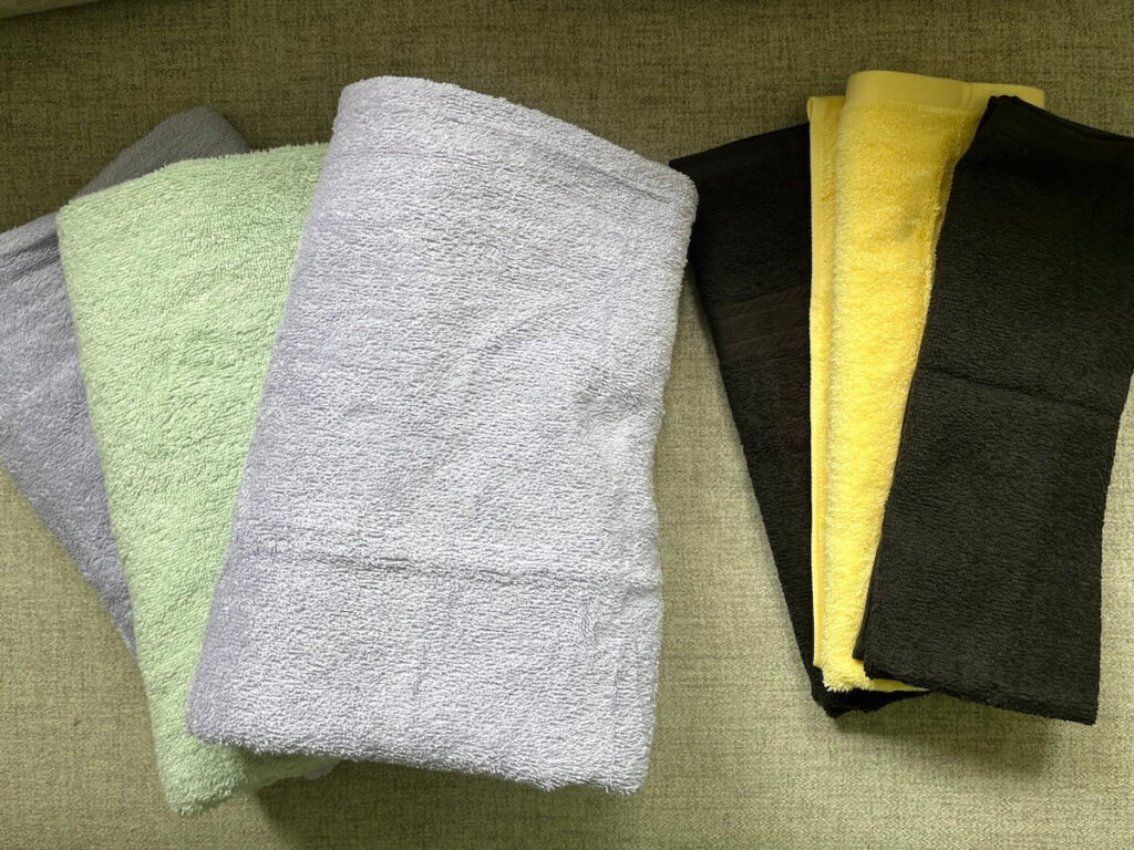 two piles of towels