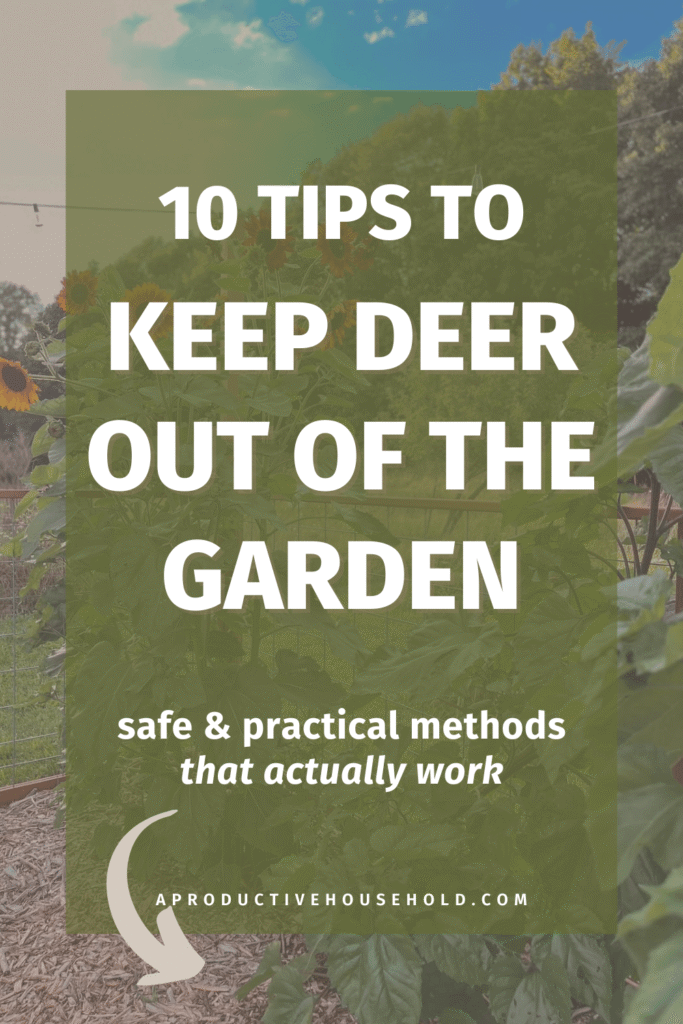 pinterest pin titled 10 tips to keep deer out of the garden