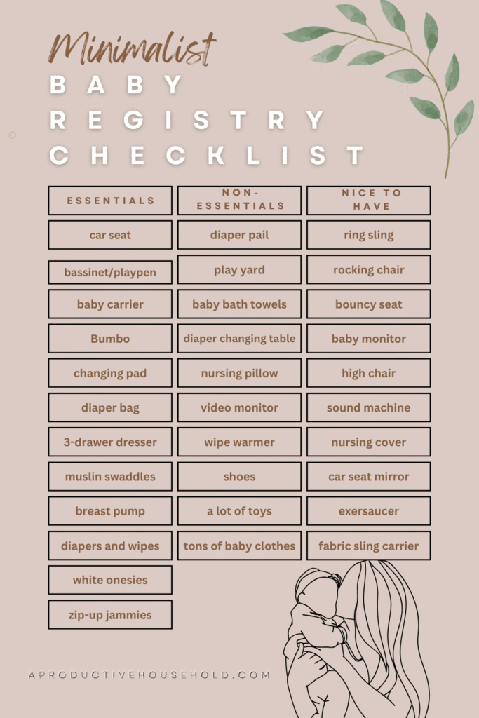 minimalist baby registry checklist pinterest