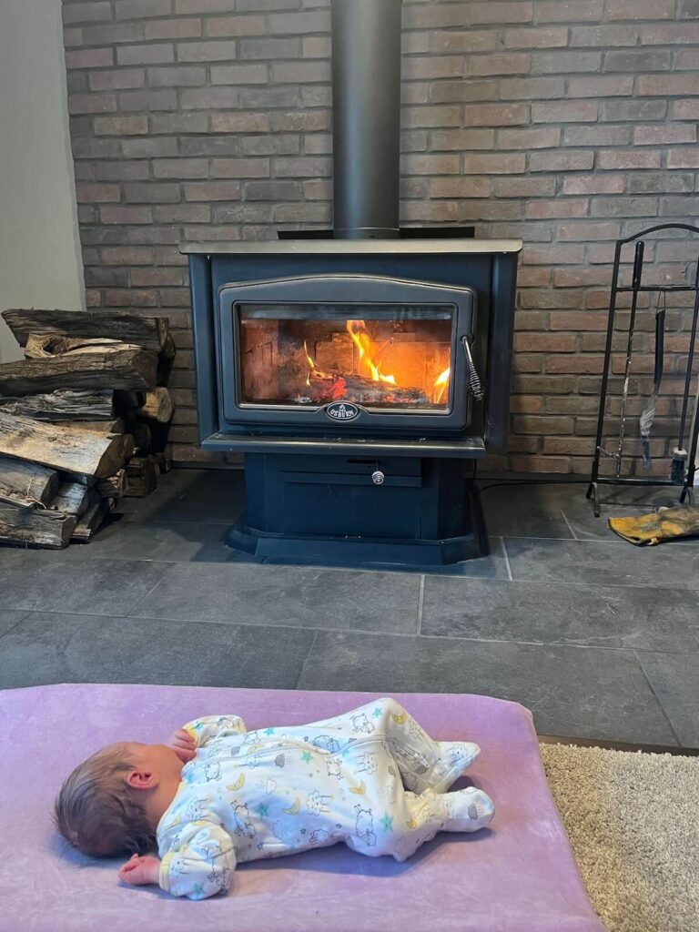 baby on changing mat