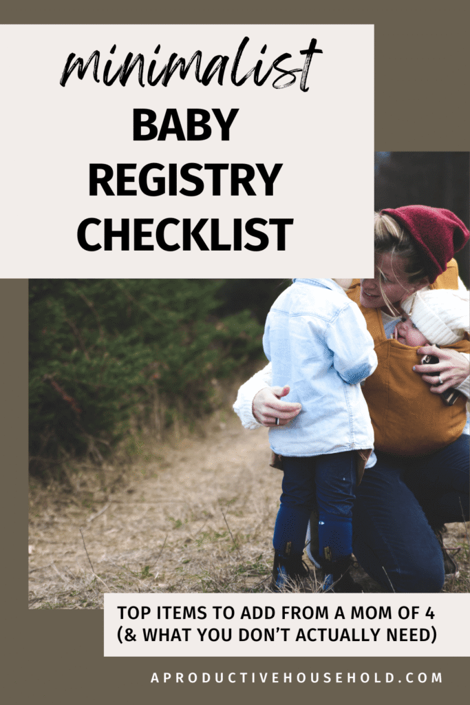 mom holding baby and toddler on a walk