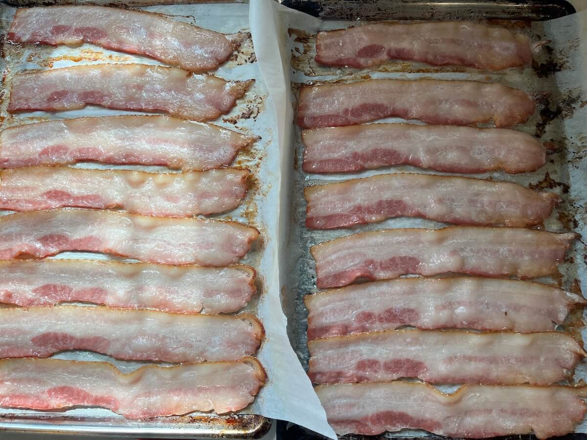 half cooked bacon