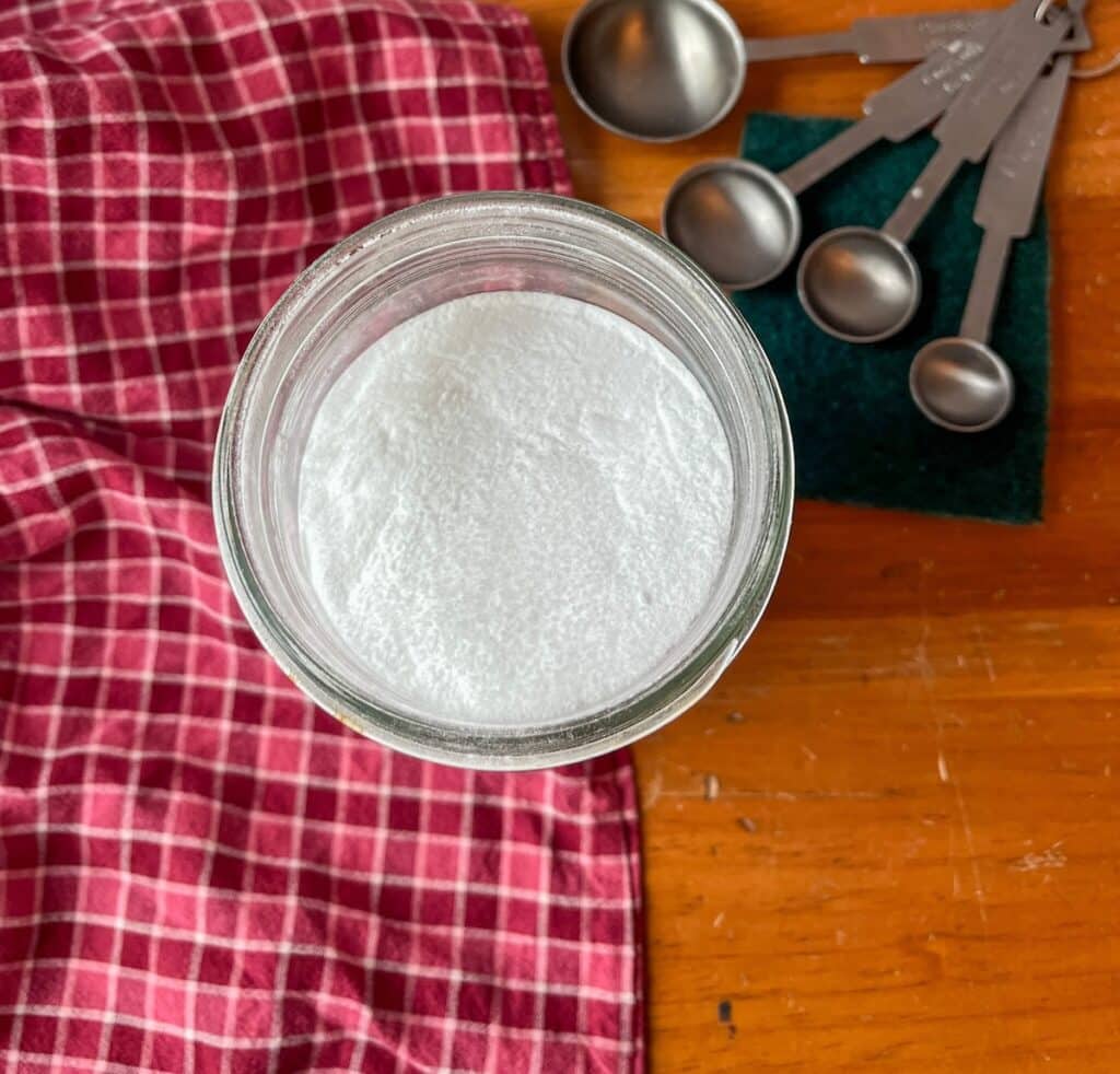 top view of diy comet with measuring spoons