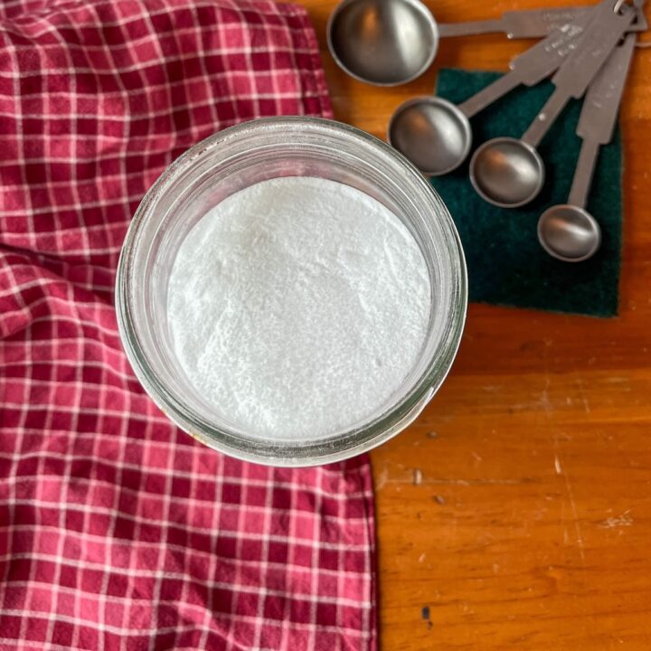 top view of diy comet with measuring spoons